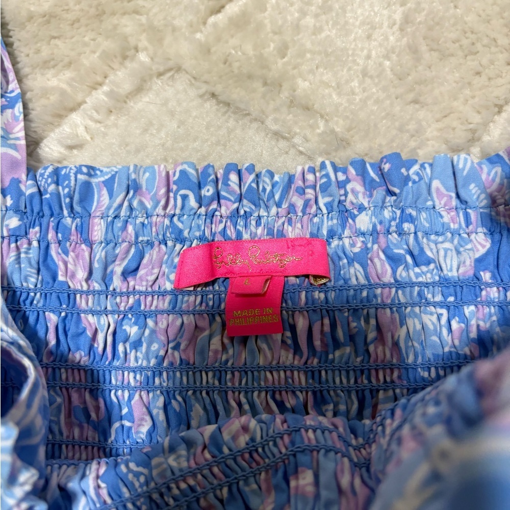 Lilly Pulitzer Women's Rivera Smocked Tank Top L - Picture 3 of 4
